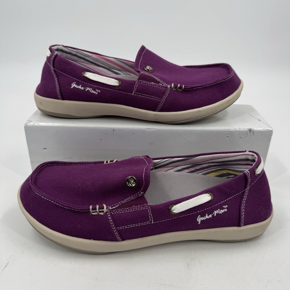 Gecko Man Canvas Sip-on Coastal Preppy Comfy‎ Shoes  Size 9.5